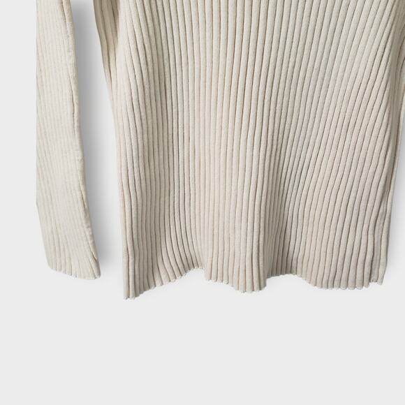 Everlane The Cotton Rib Crew Sweater Organic Ivory Cream Sz L Minimalist Neutral - Picture 3 of 12